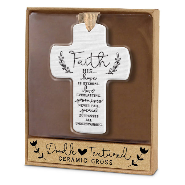 Ornament Cross Faith Ribbon Hang