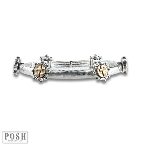 Antique look cross bracelet