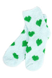 Hearts Fuzzy Fleece Cozy Lounge Quarter Socks