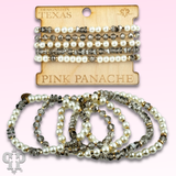 Pearl and faceted bracelet stack
