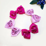 4 pcs Valentines Day Sequin Hair Bow Set