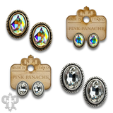 Oval crystal Earring