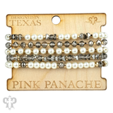 Pearl and faceted bracelet stack
