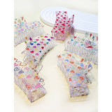 Assorted Heart Printed Hair Claw Clips