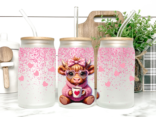 Valentines Day Highland Cow Tumbler