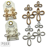 Double cross textured earring