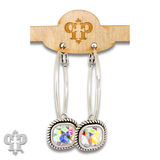 Rope edge crystal earring by Pink Panache