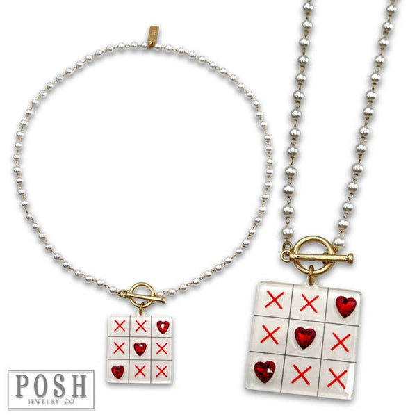 Valentine game necklace by Pink Panache