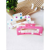 Heart Printed Hair Claw Clips