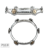 Antique look cross bracelet
