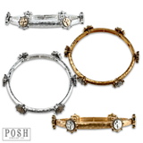 Antique look cross bracelet