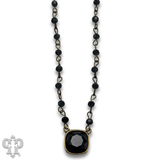 Austrian square crystal linked bead necklace, 12mm