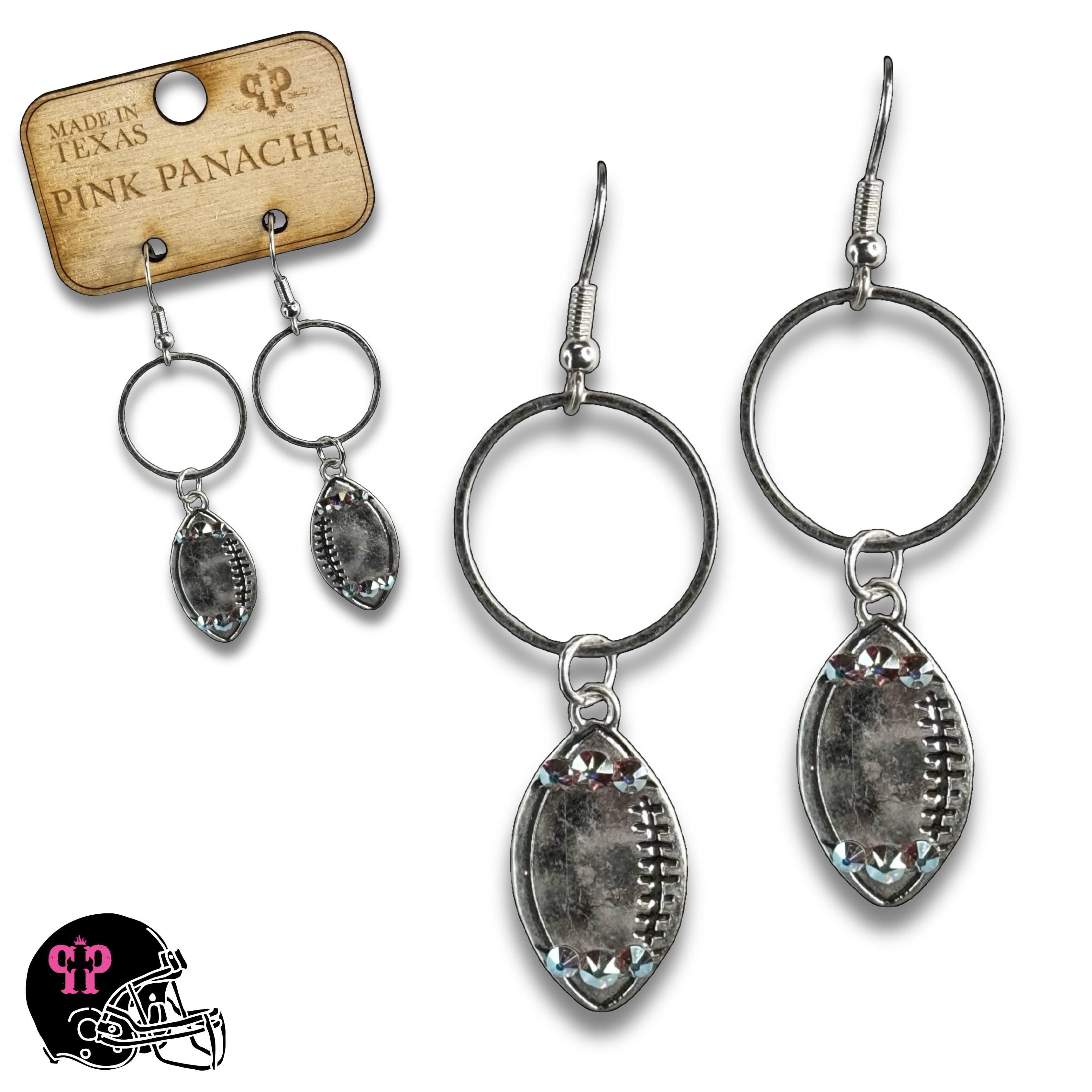 Football Game Day earring with Austrian crystals