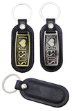 I Love Jesus Metal Plaque Pu Leather Key Chain