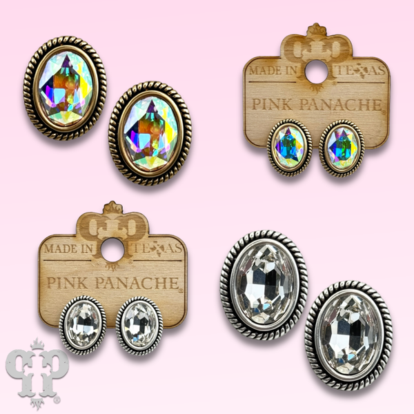 Oval crystal Earring