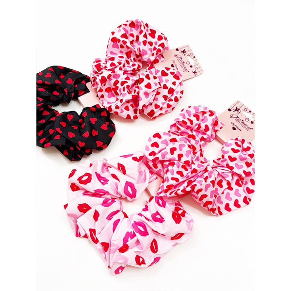 Heart Pattern Jumbo Size Hair Scrunchies