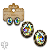 Oval crystal Earring