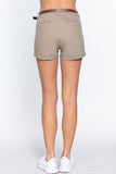 Twill Belted Shorts