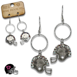 Football helmet Game Day earring with Austrian crystals
