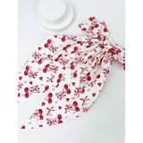 Cherry Bow Print Hair Clips