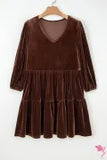 Chicory Velvet Tiered Mini Dress