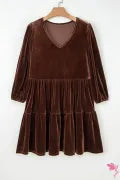 Chicory Velvet Tiered Mini Dress