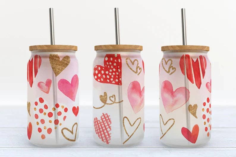 Valentines Day Hearts Seasonal 16oz Tumbler