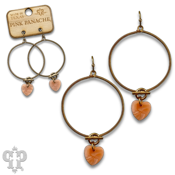 Pink heart Earrings by Pink Panache