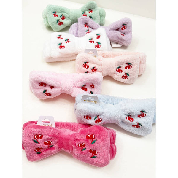 Cherry Embroidery Facial Spa Headband