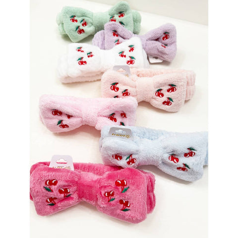 Cherry Embroidery Facial Spa Headband