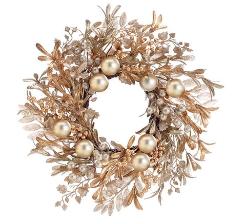 CHRISTMAS WREATH WITH ORNAMENTS