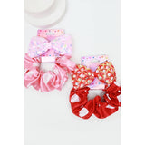 Heart Scrunchie and Sequins Ribbon Hair Clip