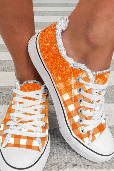 Checkered Flat Canvas Shoes
