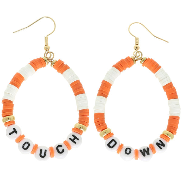 GAMEDAY TWO-TONE TEARDROP SHAPED HOOP EARRINGS