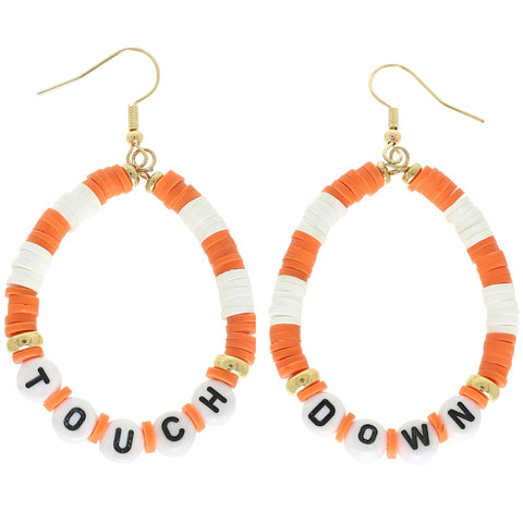 GAMEDAY TWO-TONE TEARDROP SHAPED HOOP EARRINGS