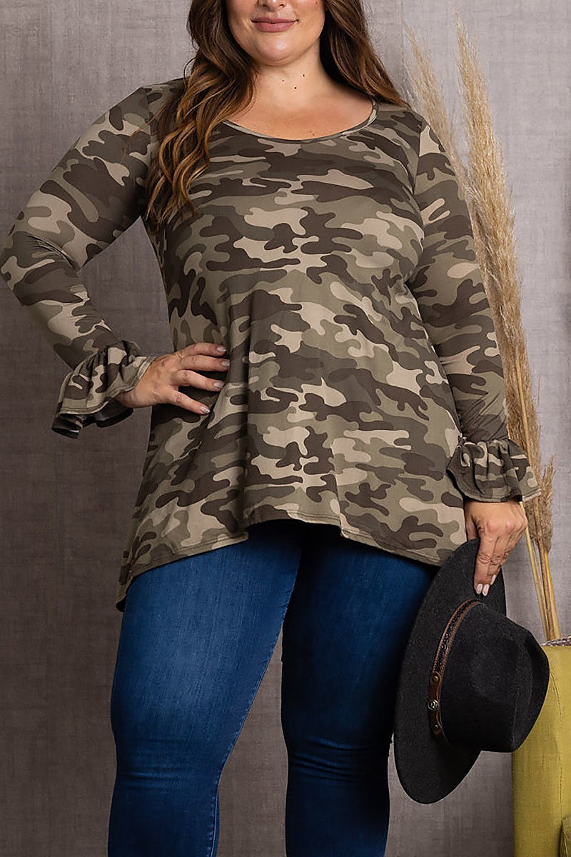 "Eden"  Curvy Camo Top
