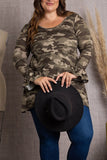 "Eden"  Curvy Camo Top