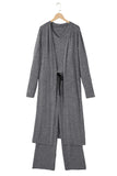 T Shirt, Ribbon Knot Pants, Open Duster Lounge Set