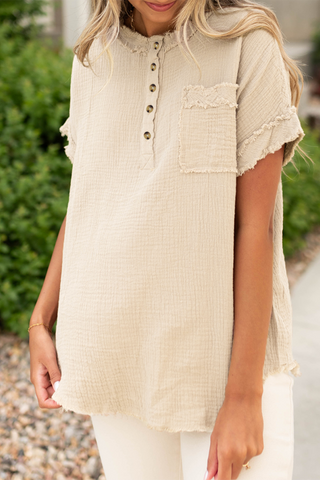 Parchment Short Sleeve Top