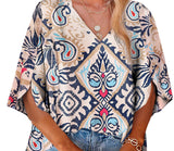 Abstract Half Sleeve Blouse