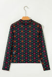 Aztec Printed Mesh Top
