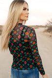 Aztec Printed Mesh Top
