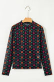 Aztec Printed Mesh Top