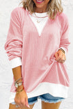 Corded Colorblock Drop Shoulder Top