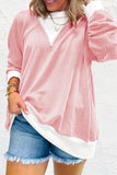 Corded Colorblock Drop Shoulder Top