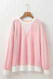 Corded Colorblock Drop Shoulder Top