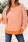 Orange Stripe Pullover Top