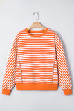 Orange Stripe Pullover Top