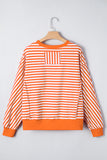 Orange Stripe Pullover Top