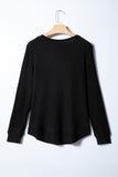 Ribbed Long Sleeve Rounded Hem